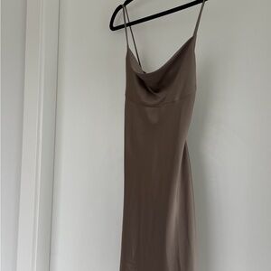 Oak + Fort Cowl Neck Mini Dress - Open Back With Tie Detail